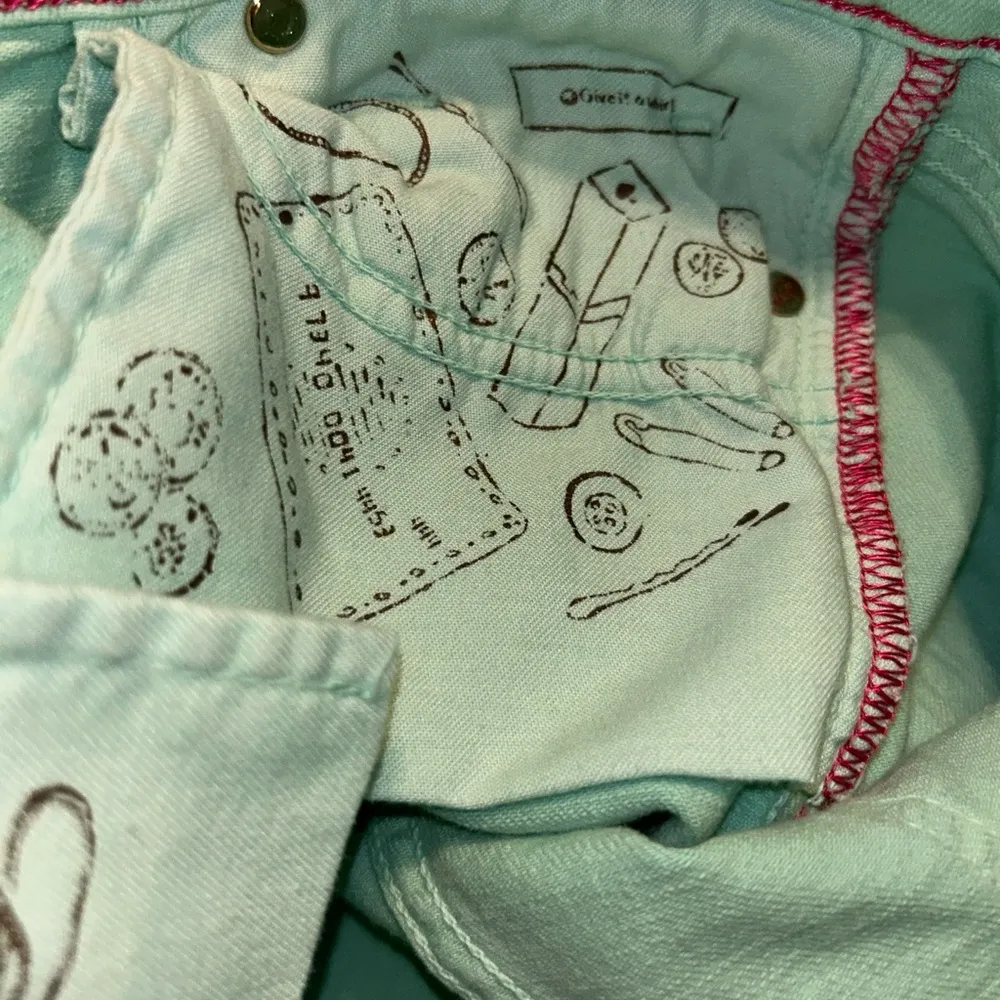 Kate Spade Play Hooky Broome Street Mint Green Stretch Denim Capri Size 28 - Image 7