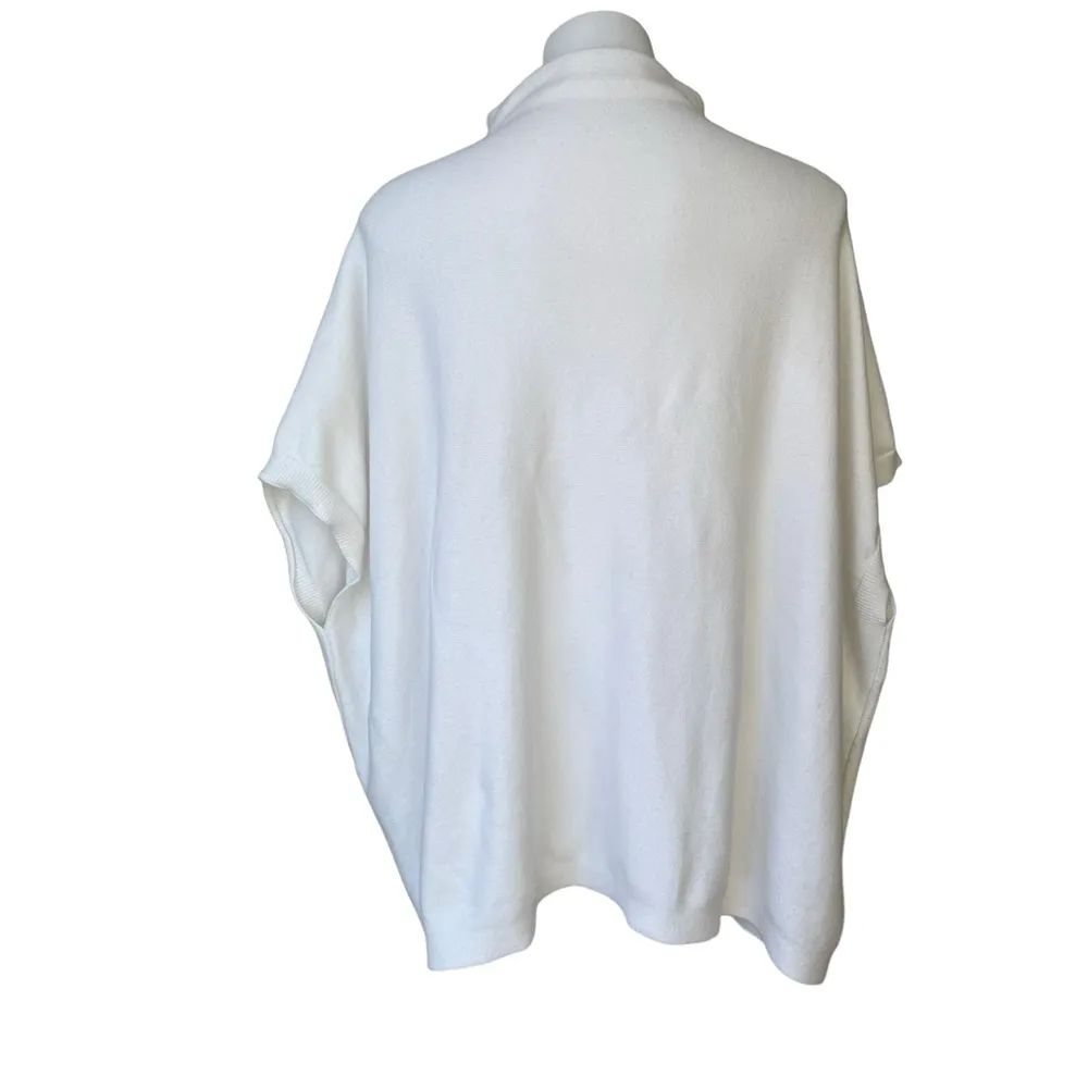 Anthropologie Angela Quarter-Zip Poncho Pullover, Sz L - Image 4