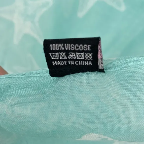 Sarong bathing‎ suit cover up, starfish pattern, Pretty Persuasions Blue Size undefined - Image 4