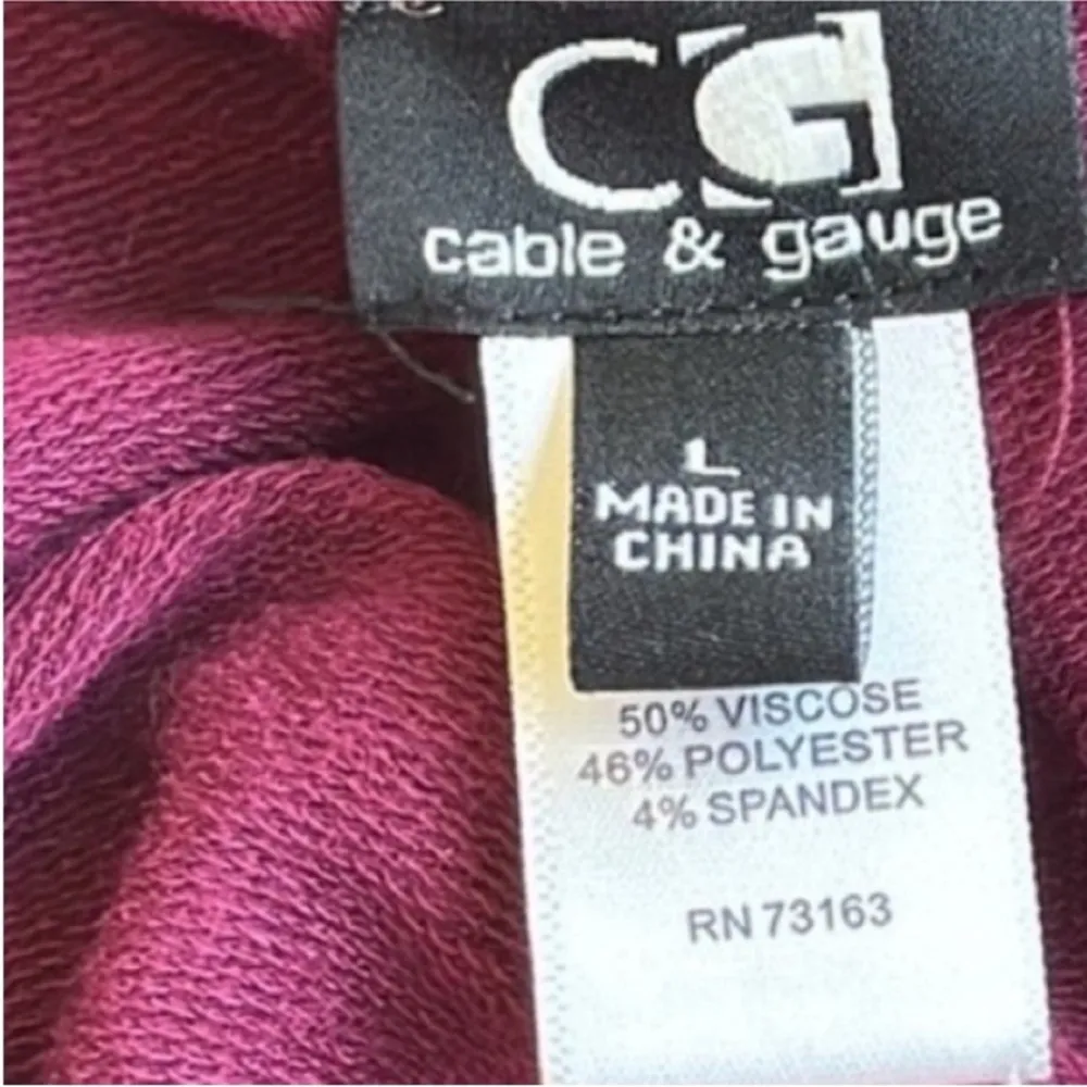 Cable & Gauge Red Open-Front Cardigan Sweater - Image 8