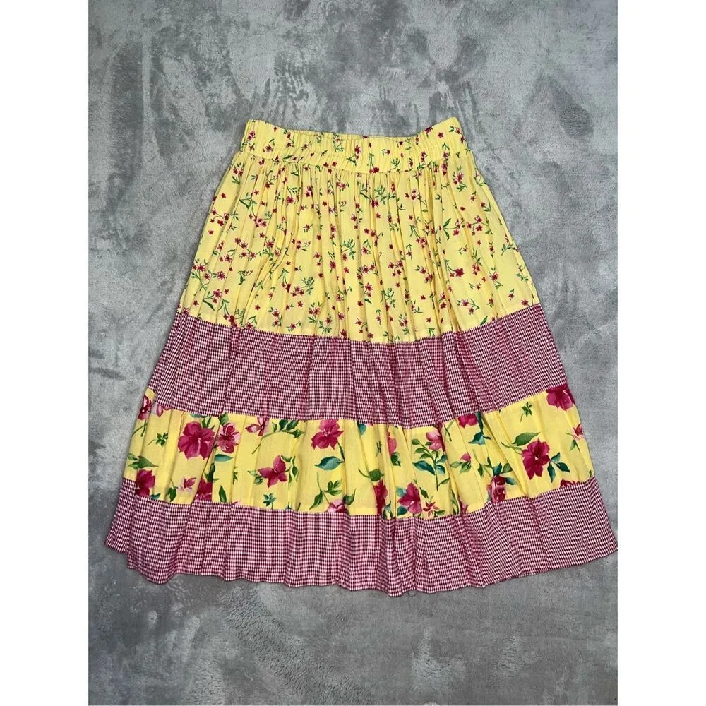 Women’s vintage Floral midi/knee Skirt MEDIUM - Image 5