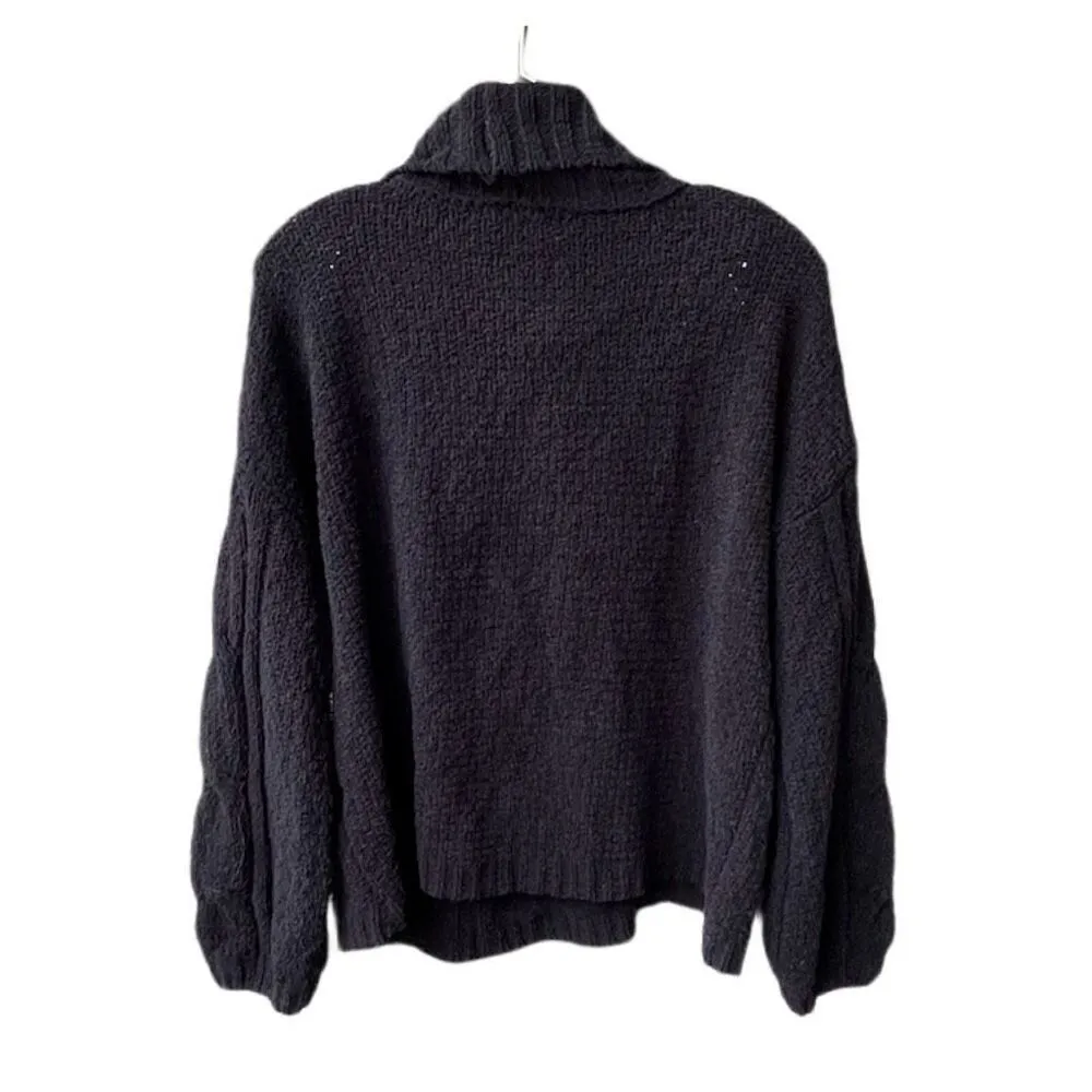 Seven7 size M cable kit black turtleneck sweater. - Image 2