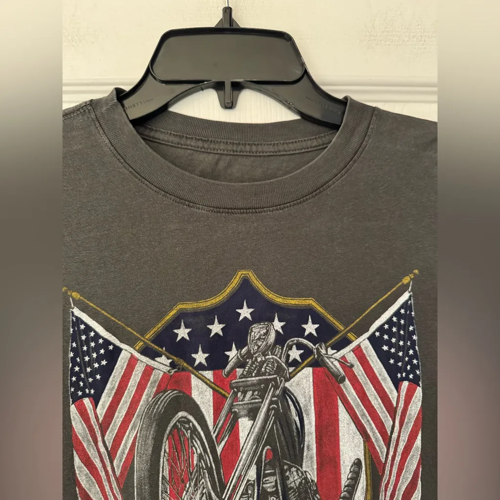 Affliction Ride to Live Live to Ride Women’s Grey Graphic T-Shirt Size Small - Image 5