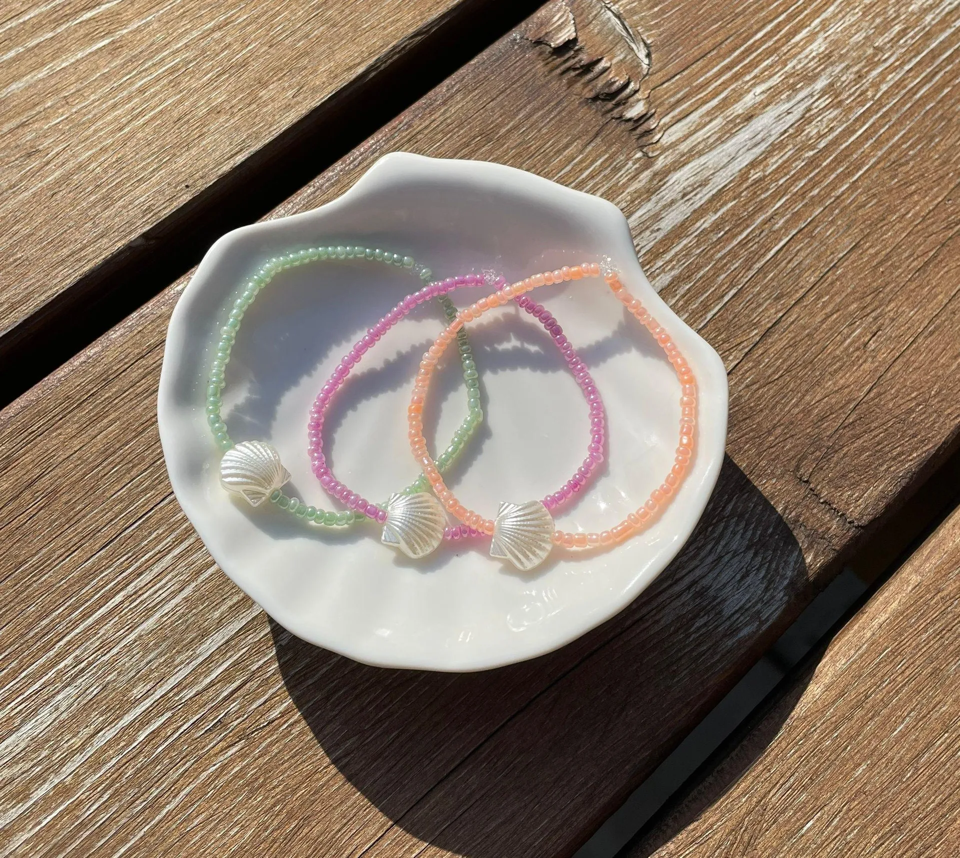 handmade shell bracelet set - Image 2