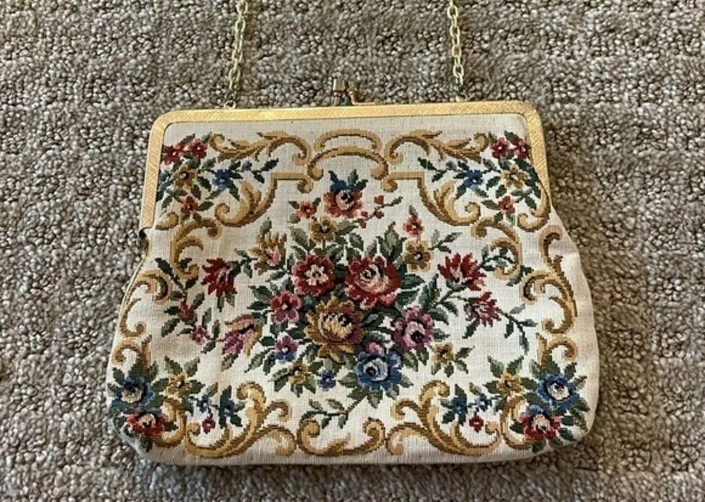 Vintage Walborg Floral Tapestry Hand Purse - Image 3