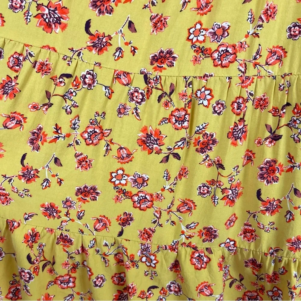 Old Navy Medium Floral Ruffle Boho Swing Tiered Dress Summer Cottagecore Pockets - Image 5