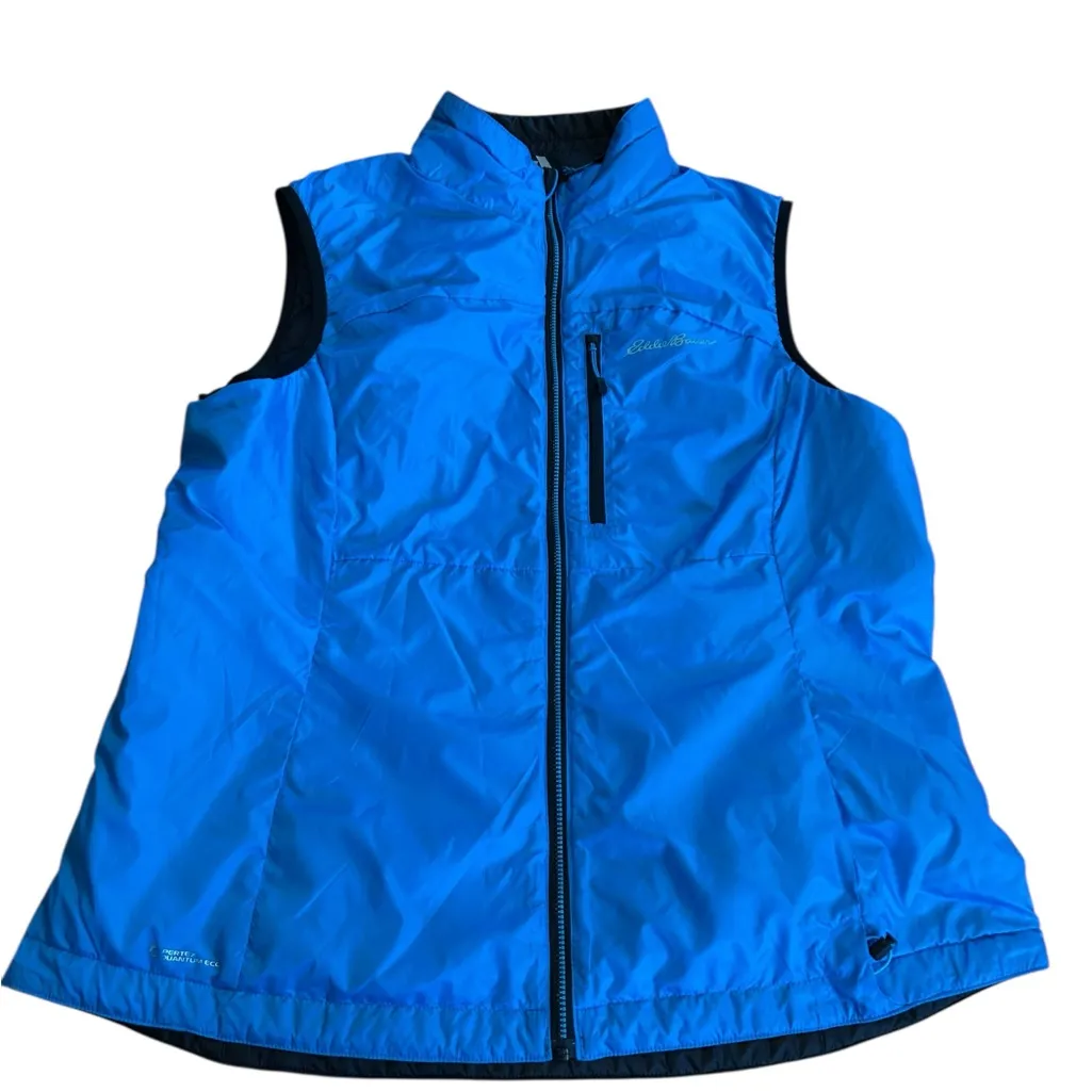 Eddie Bauer Reversible Quilted Vest Blue/Black Size Large - Image 4