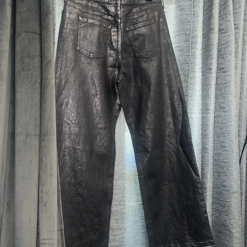 New 14R Wild Fable High Rise Baggy Jeans Denim Wide Leg Silver Metallic… - Image 11