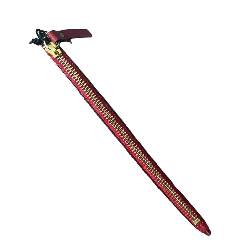 Lo & Sons NWT Large Saffiano Pouch Red Gold Hardware Clutch 9x6.5 - Image 7