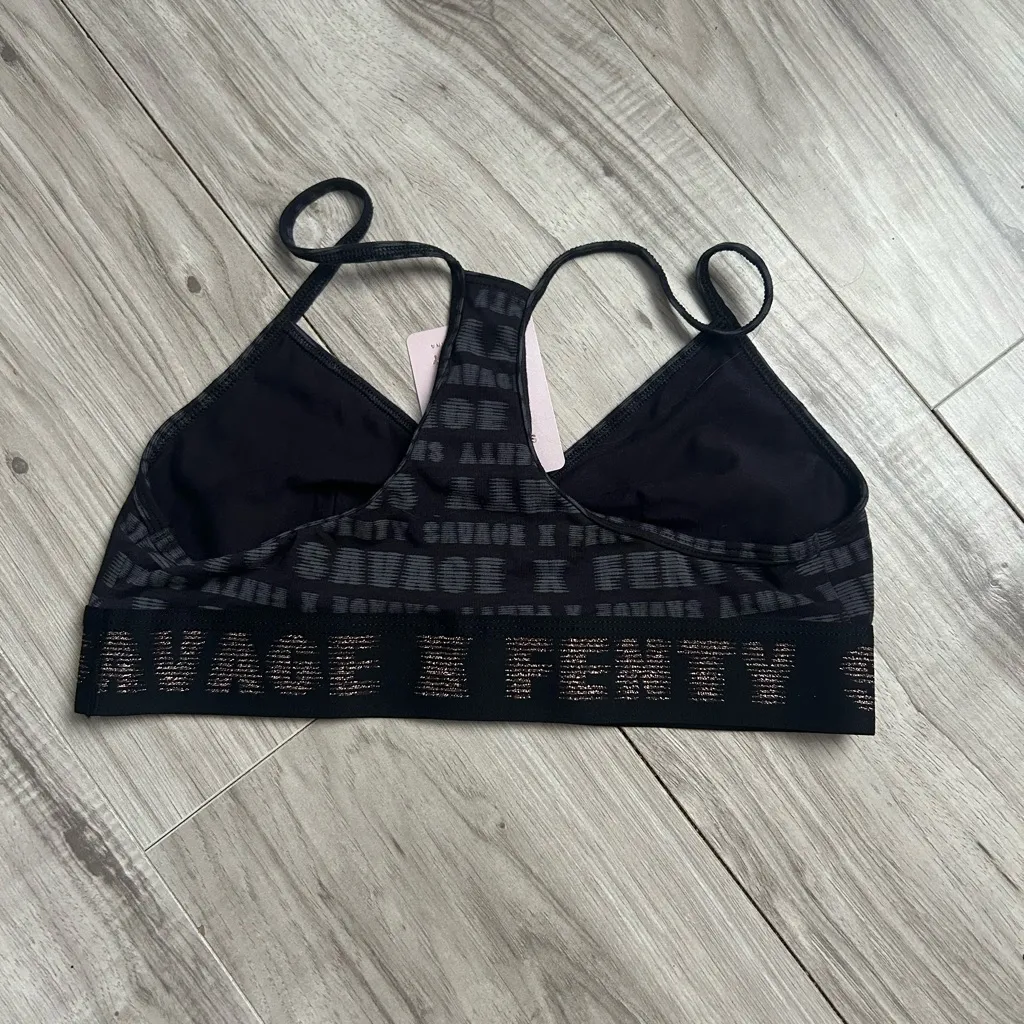 Savage X Fenty Black Graphic Bralette Size M - Image 4