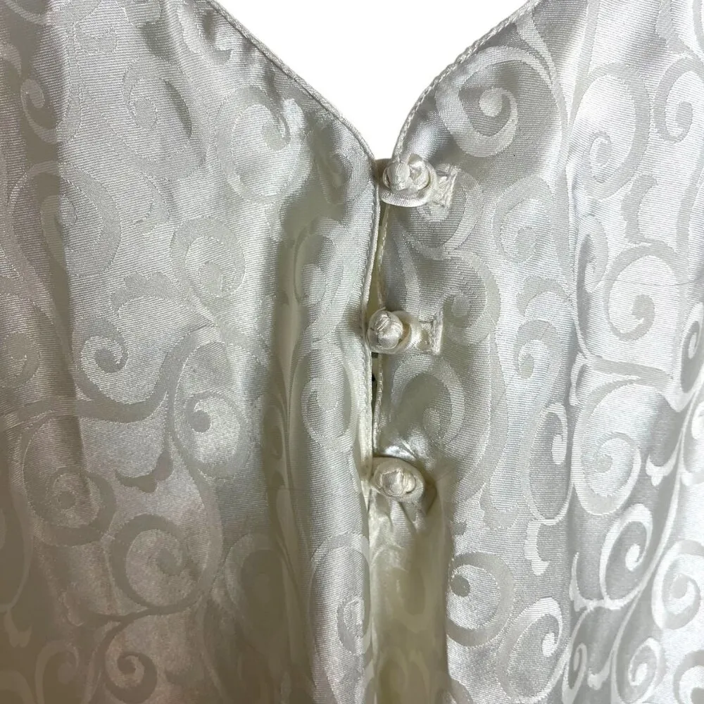 Vintage Women's Size Small Petite Intimate Satin Lingerie Slip Ivory Swirl Bride - Image 2