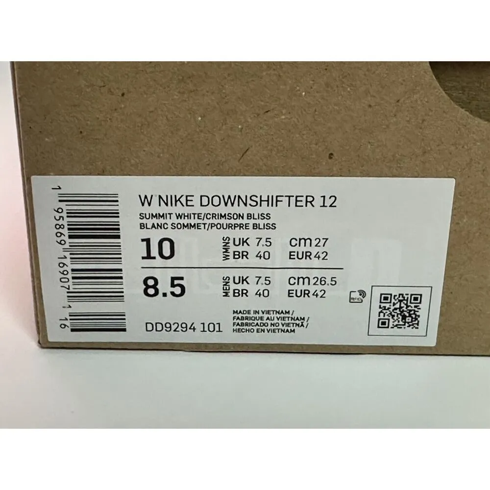 Nike Downshifter 12 Womens Shoes Sz 10 / Mens 8.5 Summit White Orange DD9294-101 - Image 5