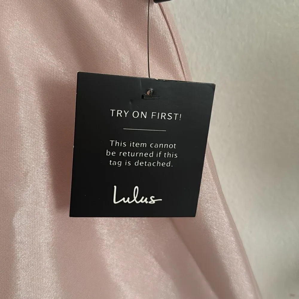 Lulu’s  Light Pink Satin Skater Dress NWT - Image 4