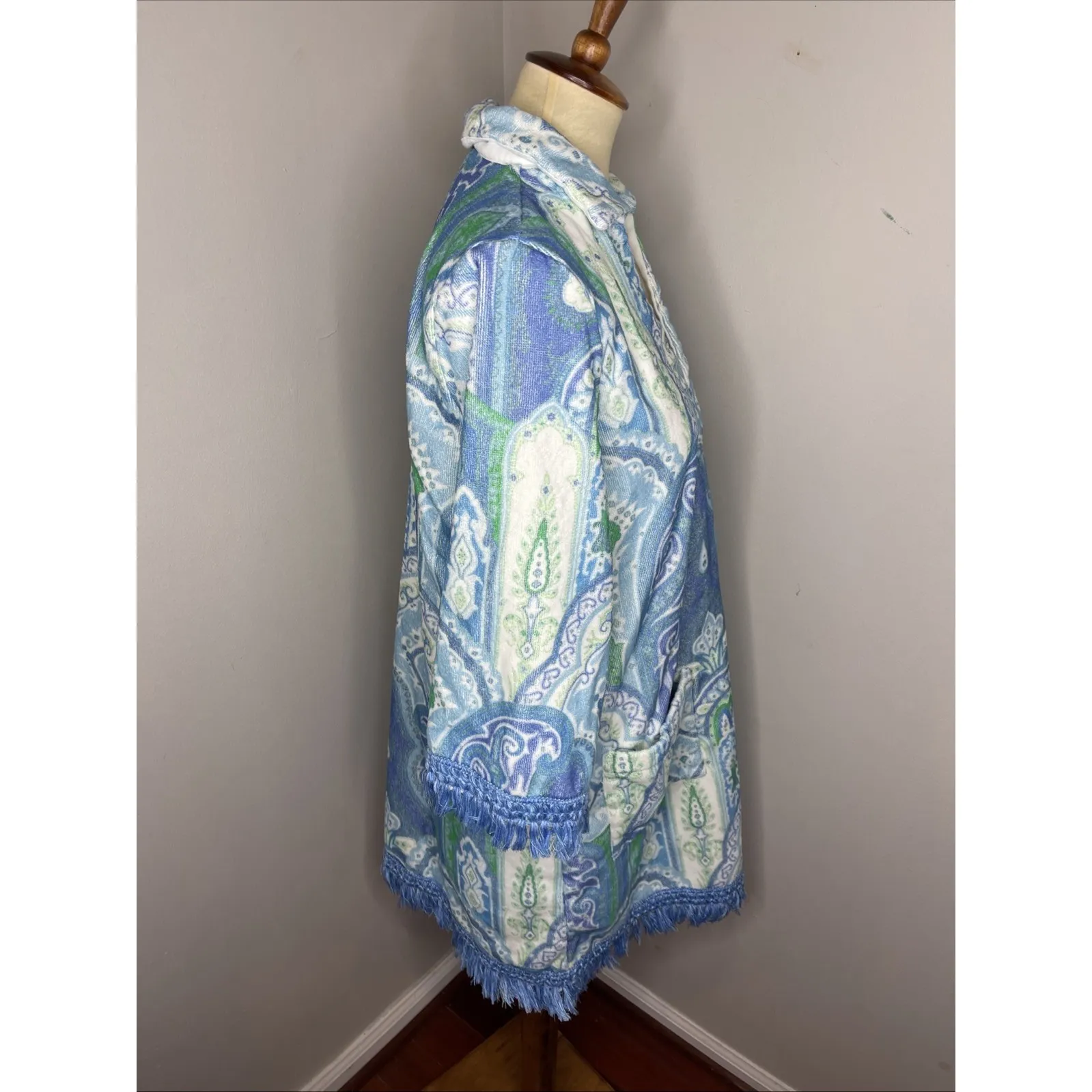 J McLaughlin X Filipa De Abreu Portugal Blue Maya Terry Cloth Dress Large L - Image 4