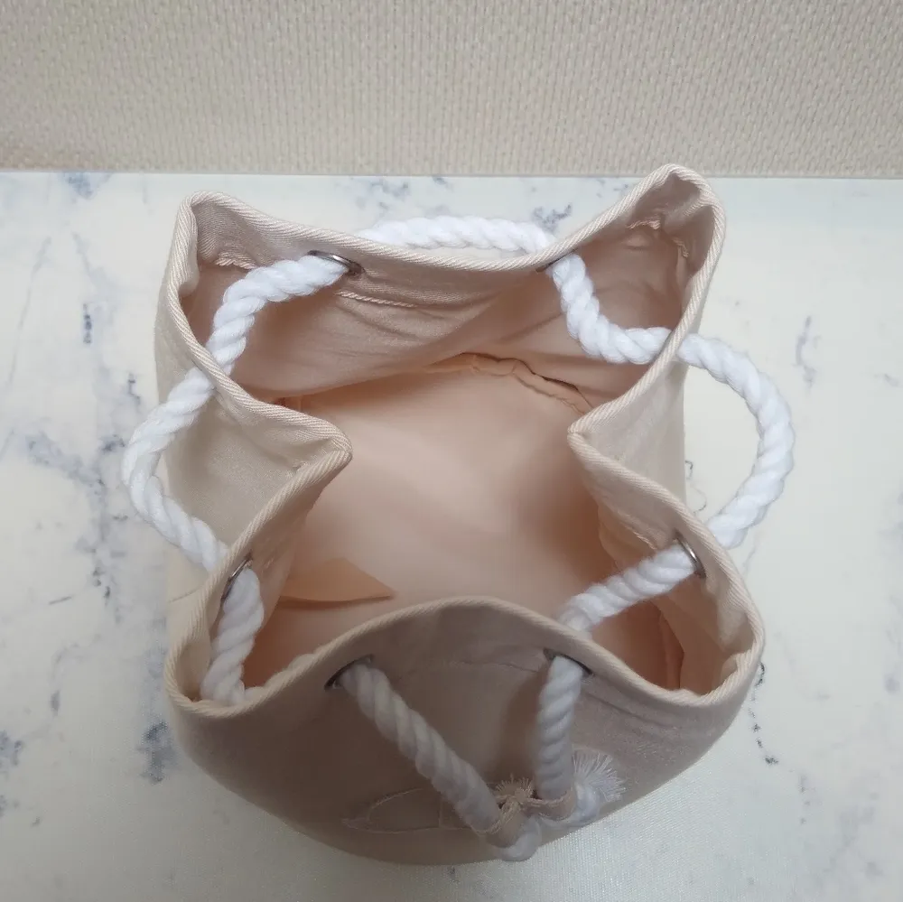 Dior Cream Drawstring Bucket Trousse Pouch Cosmetic Bag - Image 5