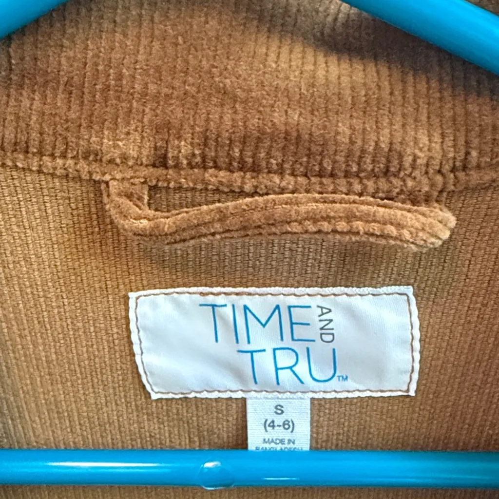 Time and Tru NWT Women Brown Corduroy Trucker Jacket Size S Cabincore Retro Chic - Image 2