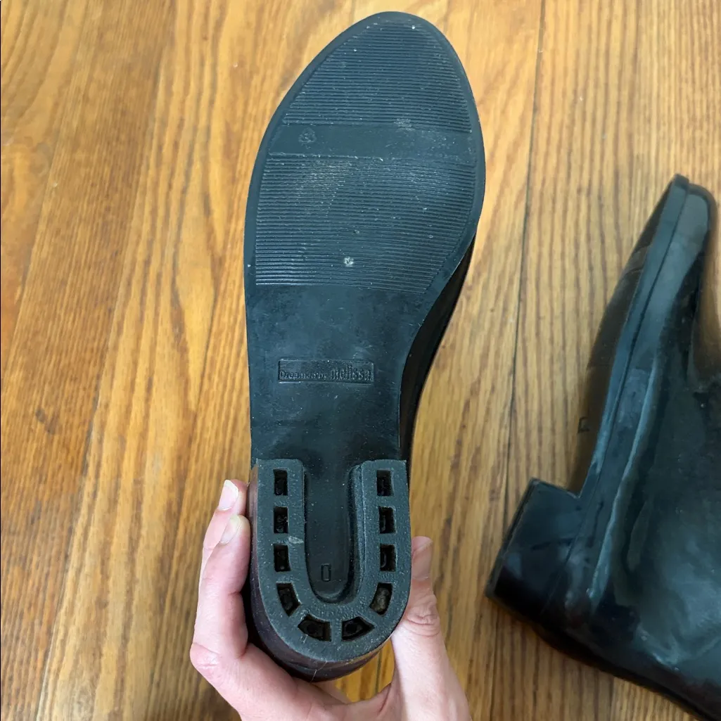 Mel‎ by Melissa Lace lined Jelly Rain Booties Black size 7 - Image 6