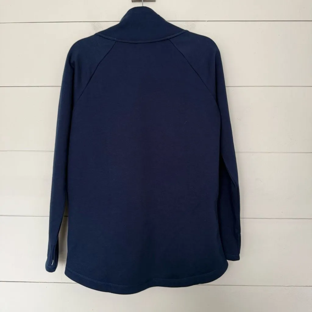 Athleta Women’s Small Navy Blue Cozy Karma Assymetrical Pullover Sweatshirt - Image 5