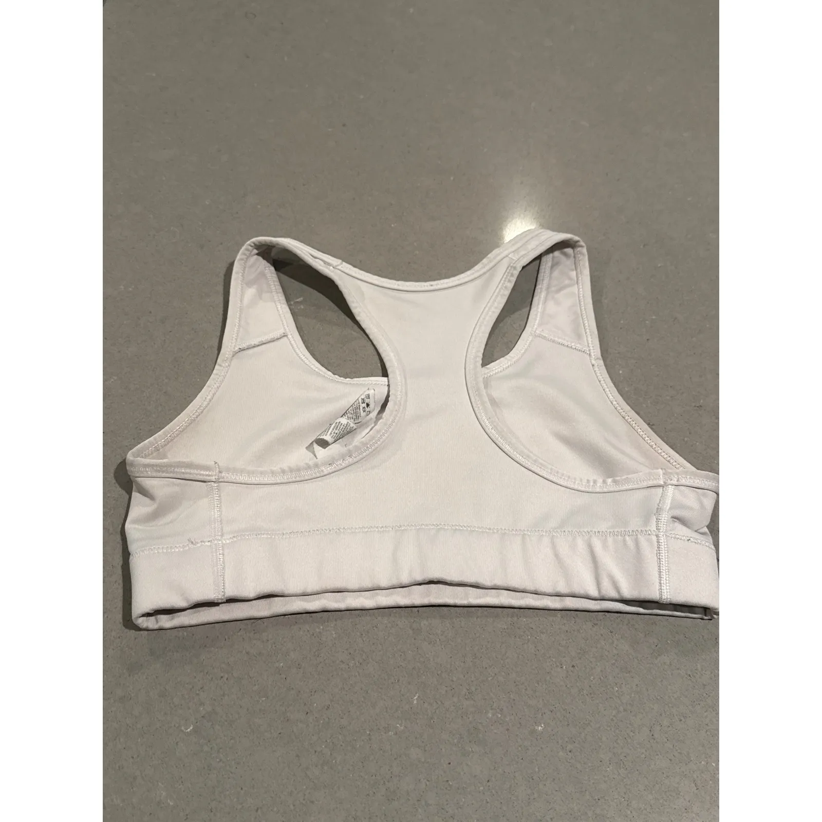 Nike Dri-FIT Sports Bra Padded Racerback White Workout Activewear‎ Top - Image 4