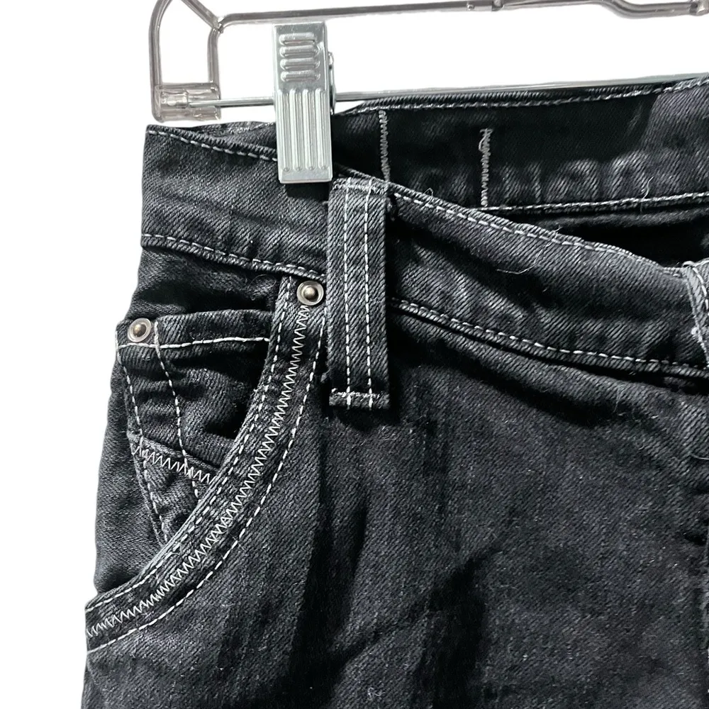 Lucky Brand Lil Maggie Boot Cut Dark Wash Denim Jeans Size 27 Embroidered Womens - Image 4