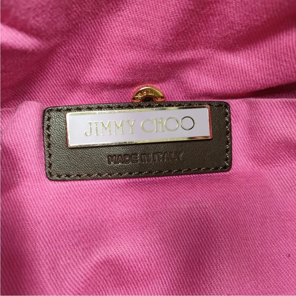 Jimmy Choo  Pink Patterned Handbag EUC - Image 7
