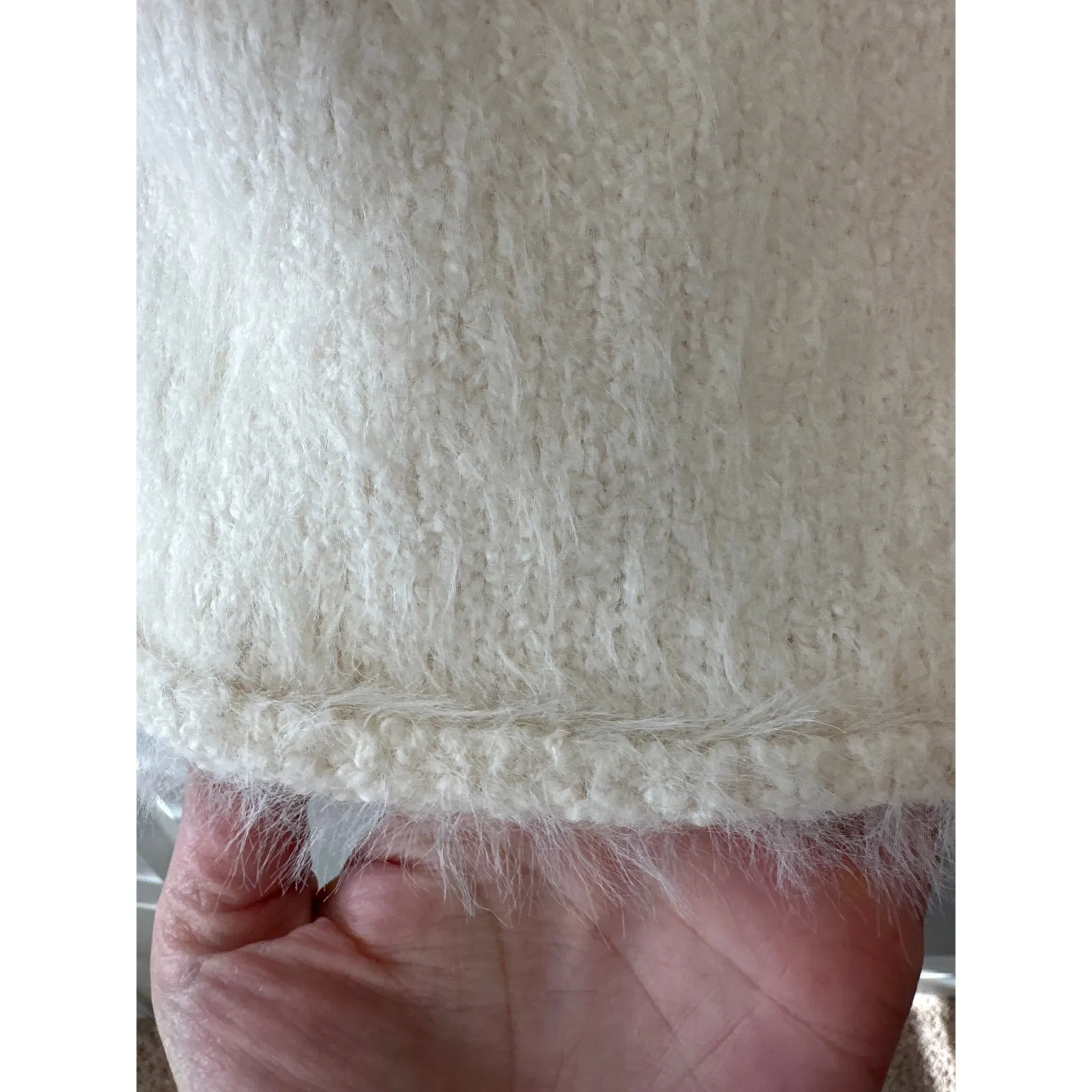 Free People NWT Sparrow Pullover Sweater Ivory Size M Oversized Cozy Winter Top - Image 6