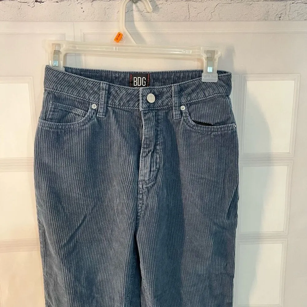 BDG Blue Corduroy 100% Cotton High Rise Mom Pants Size 25 - Image 2