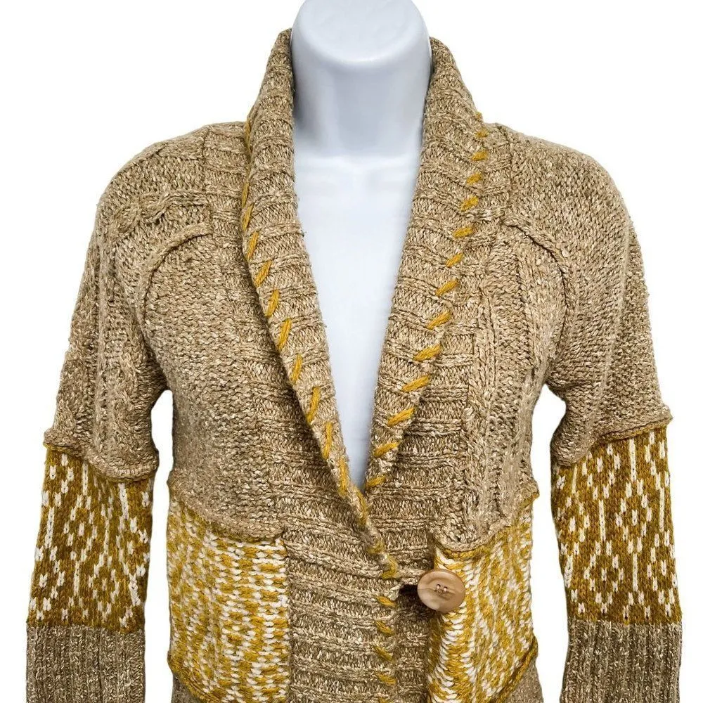 Buckle BKE Cable Knit Chunky Button Shawl Collar Wool Cardigan Sweater Top - Image 52
