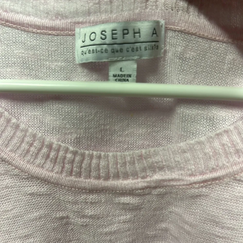 Joseph A Pink Lightweight Knit Hi Low Lace Hem Sleeveless Tunic Top Womens Large - Image 6