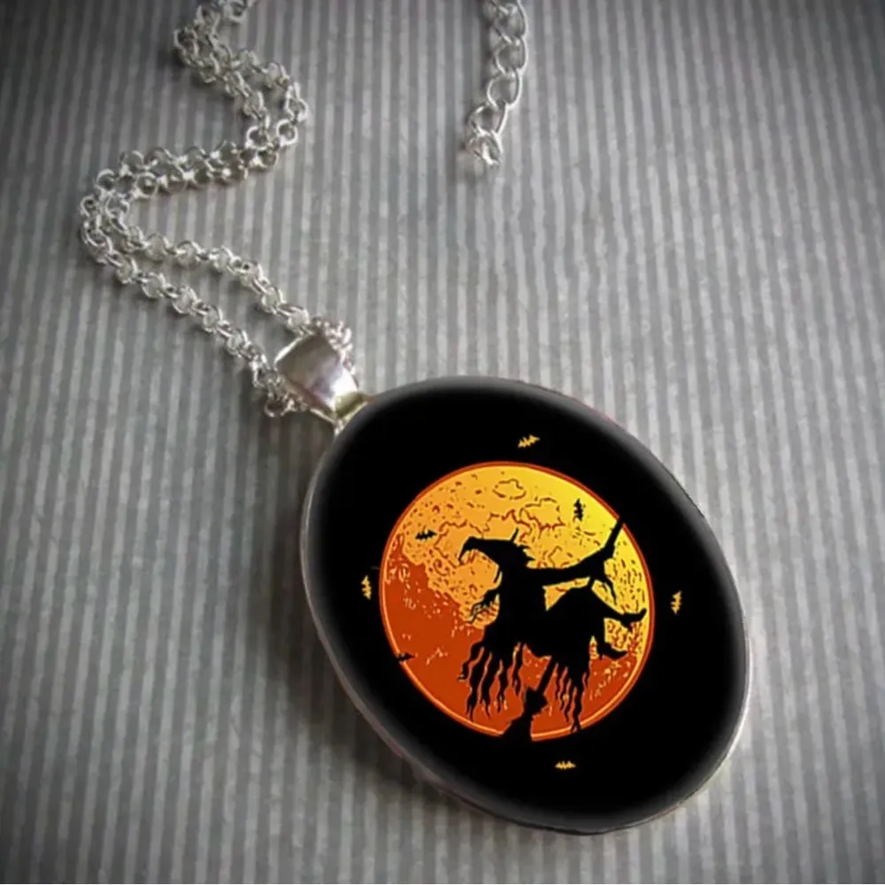 1pc Trendy Witch Avatar Oval Fashion Trend Necklace Fashion Jewelry Accessories Silver - Image 5