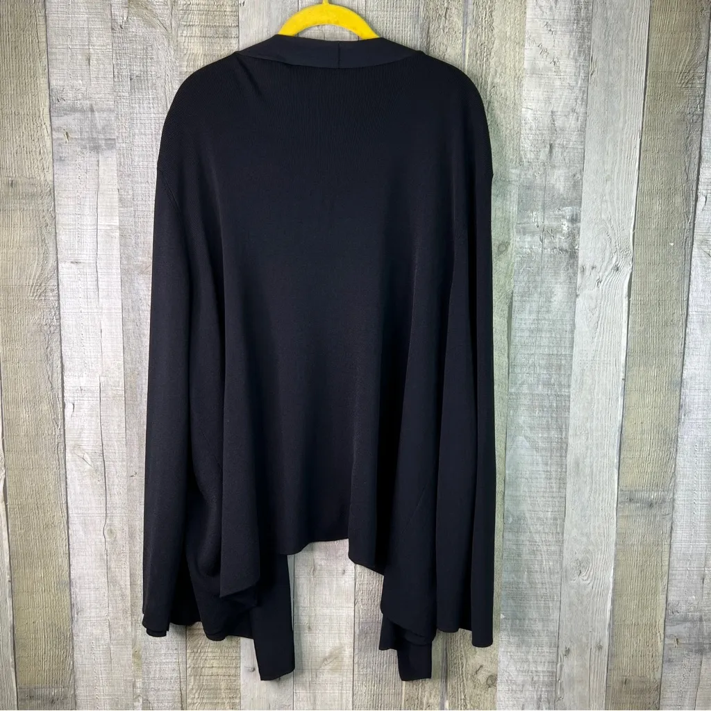 e’lana by Tanner Size 3 Black Open Front Cardigan Sweater Rayon/Nylon Blend - Image 2