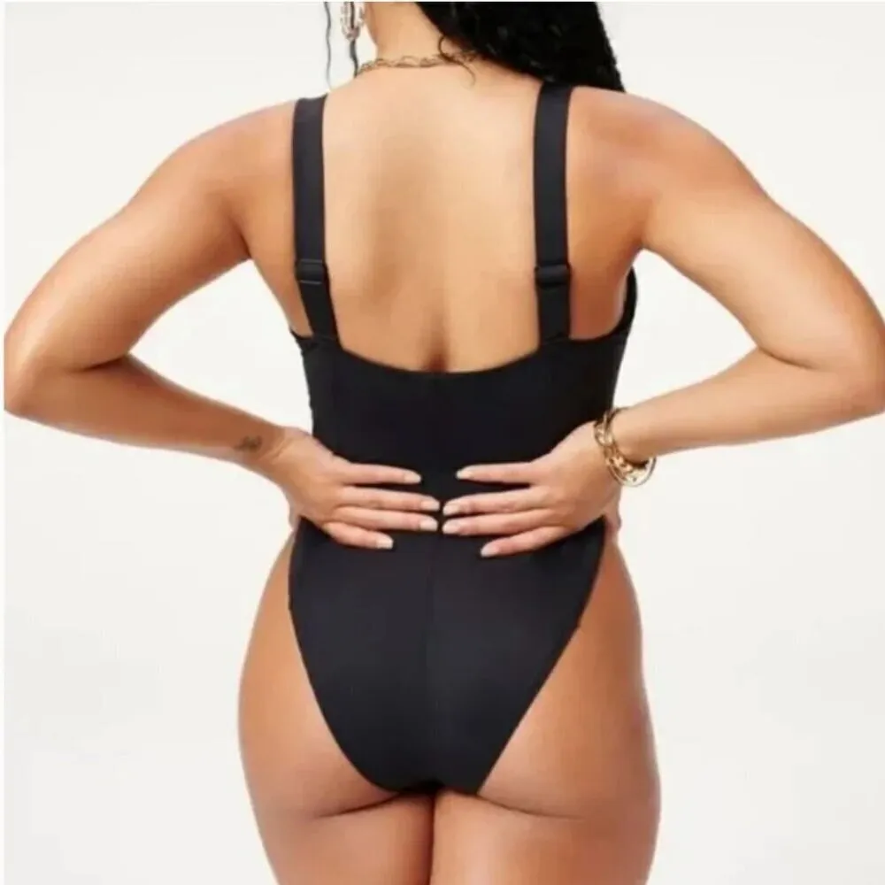 NWT Good American Contour One-Piece Black Swimsuit - Size 3 (Large) - Image 9