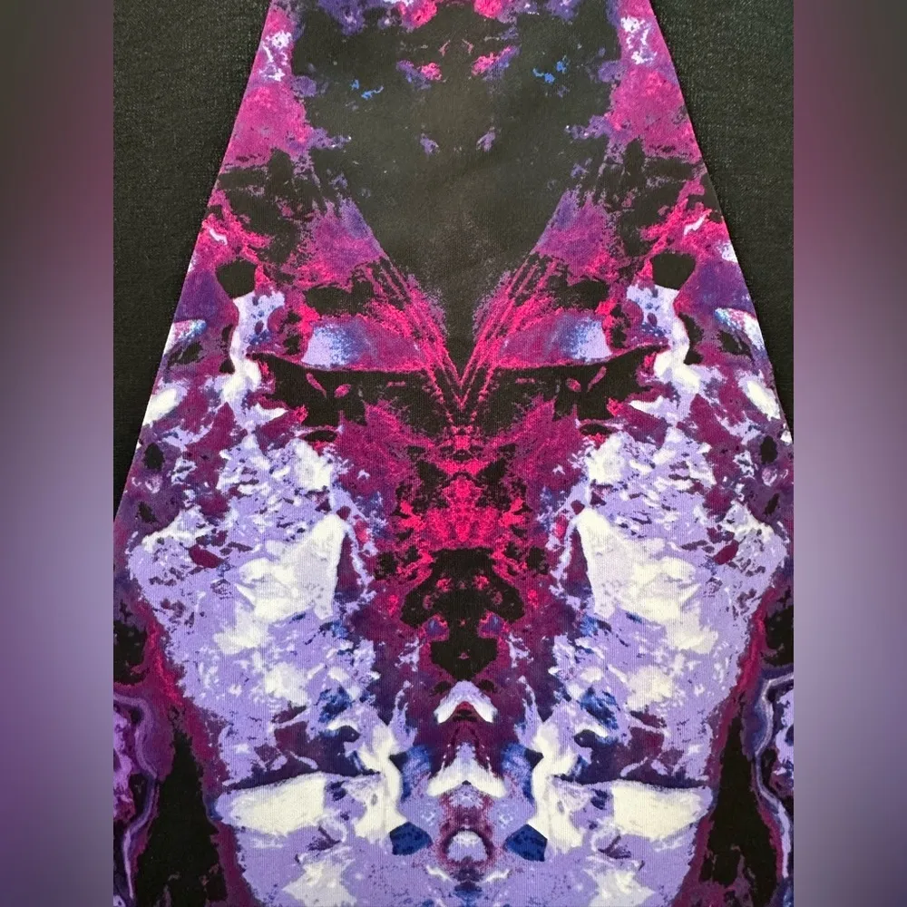 Vintage Bebe Y2K Purple & Black Tie Dye Fitted Pencil Skirt Women’s Size XL - Image 9