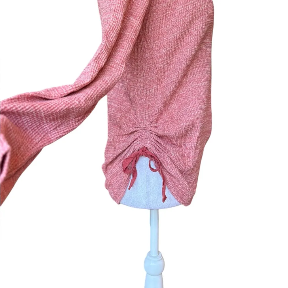 J. Jill Pink Cowl Neck Sweater Heathered Texture Cinched Hem Womens Small Pink - Image 7