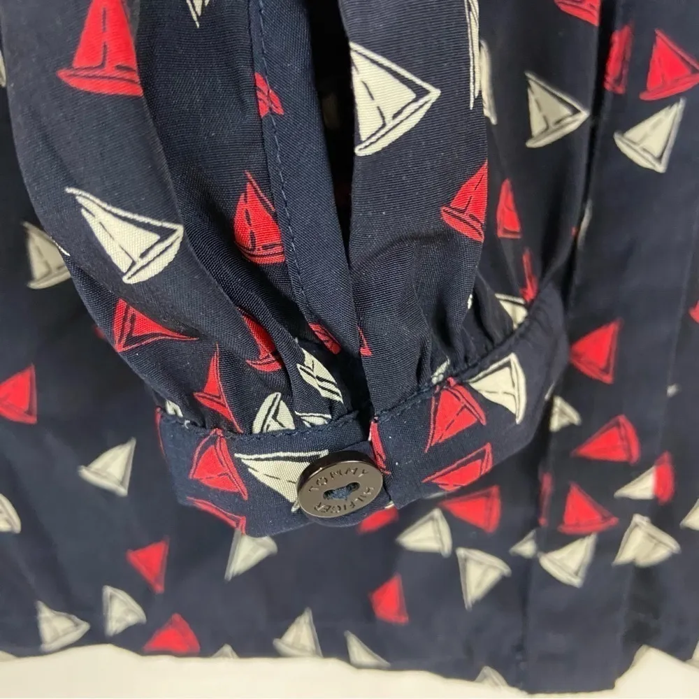Tommy Hilfiger Red White & Blue Nautical Sailboat Top Women’s Size Large - Image 5