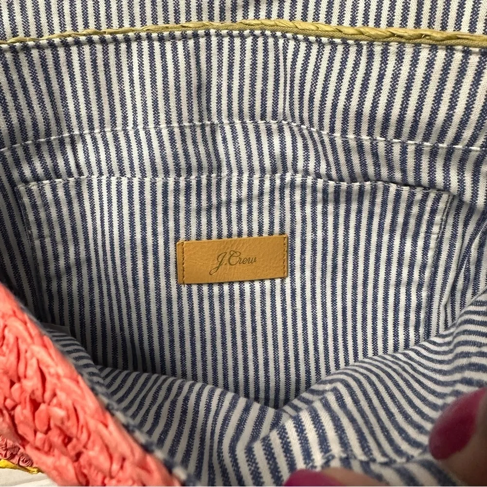 J Crew Raffia Multi Color Crossbody Bag - Tropical Vacation Perfect Purse!! - Image 5