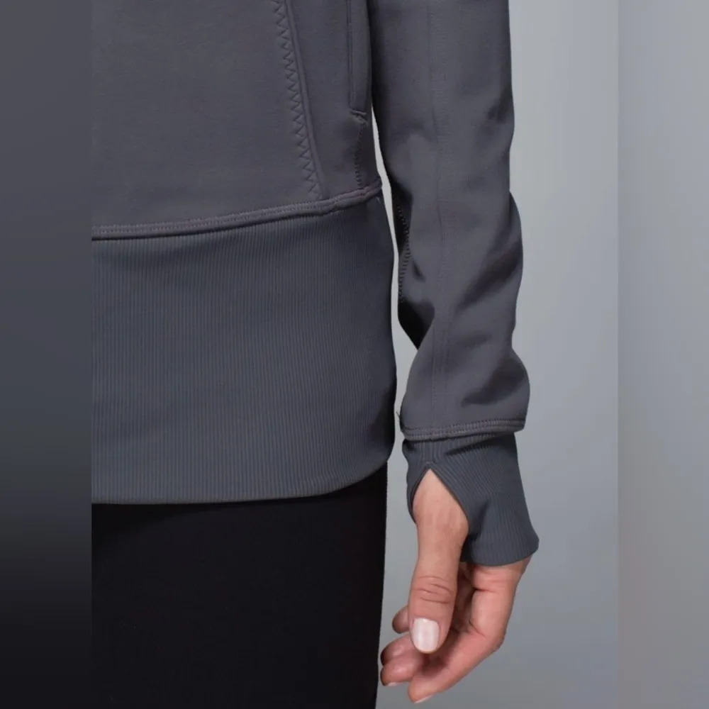 Lululemon Nice Asana Jacket Brushed Soot Light Color Gray Size 4 Full Zipper - Image 4