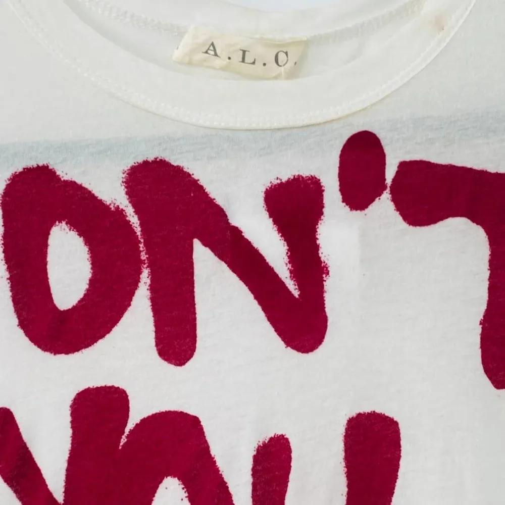 A.L.C. Don't You Want Me Baby? Short Sleeve Cotton Graphic Tee Size Small Womens - Image 7