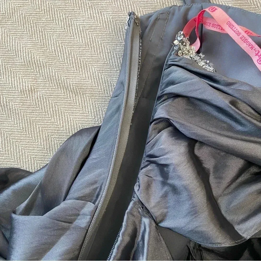 Flirt by Maggie Sotero Mermaid‎ Taffeta Halter Gray Size 6 - Image 11