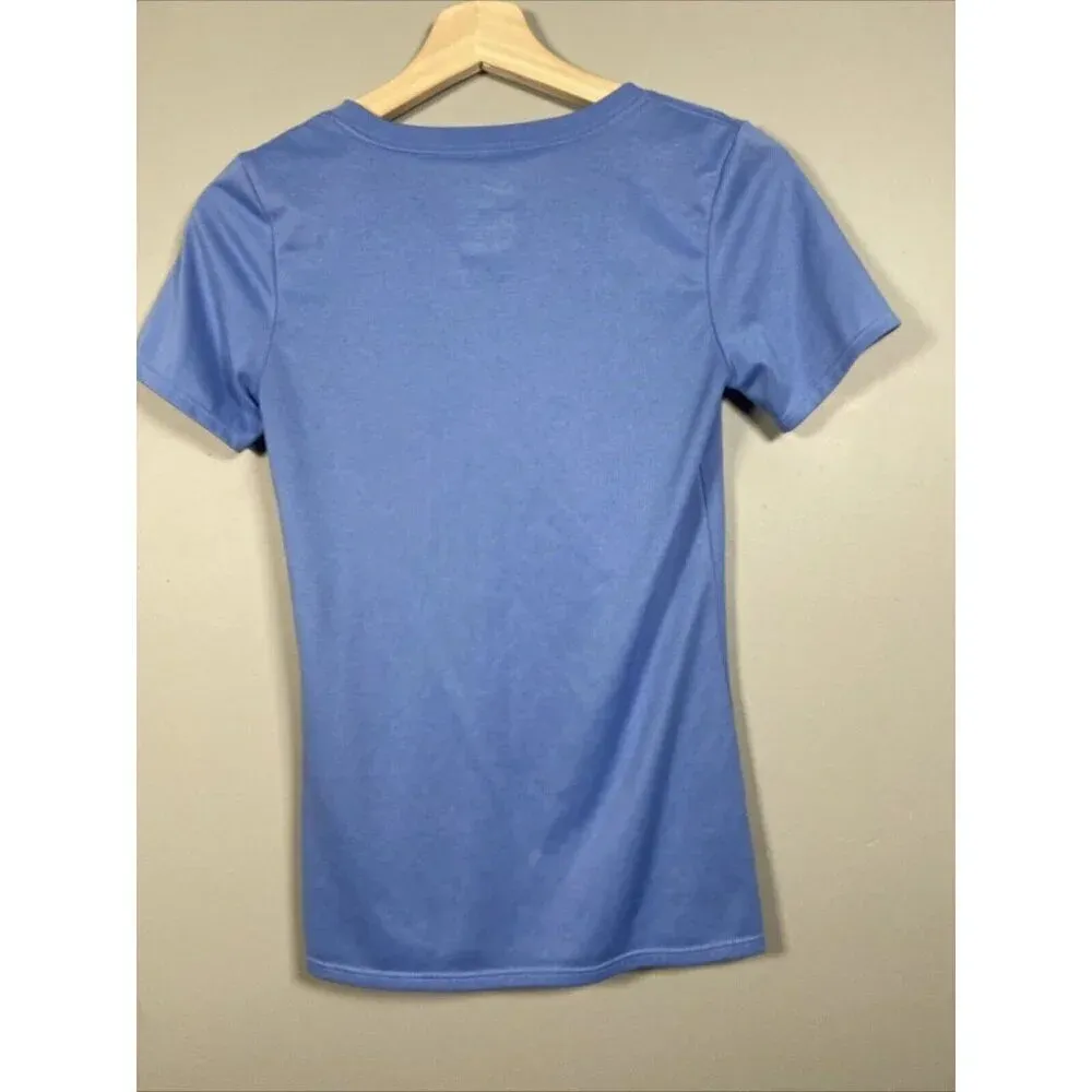 Nike Women's Athletic Cut Dri-Fit V-Neck T-Shirt Size XS Blue Purple Lightweight - Image 3