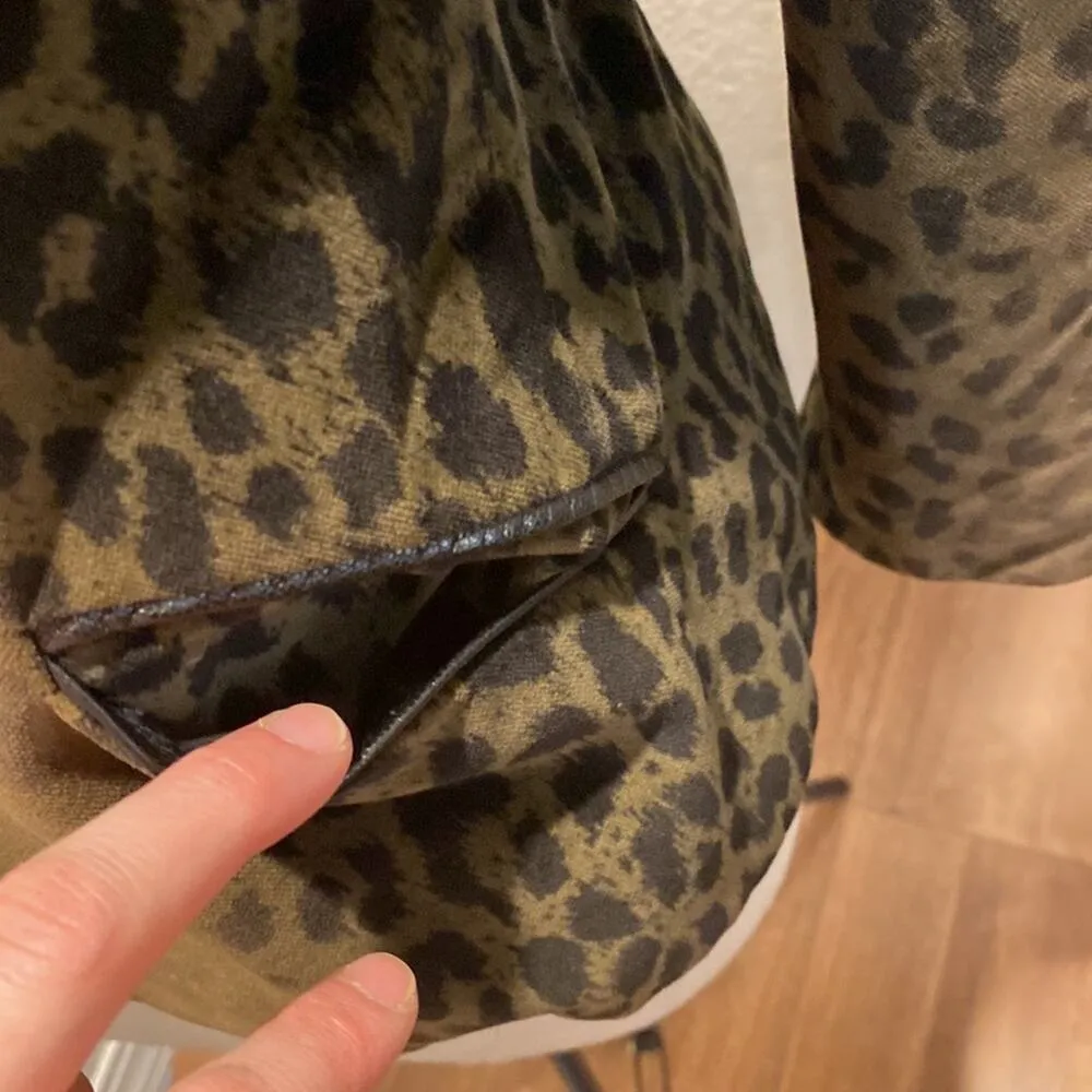 Kasper & Company ASL Leopard Print Velour Zip Up Jacket Sz 10 Cotton - Image 3