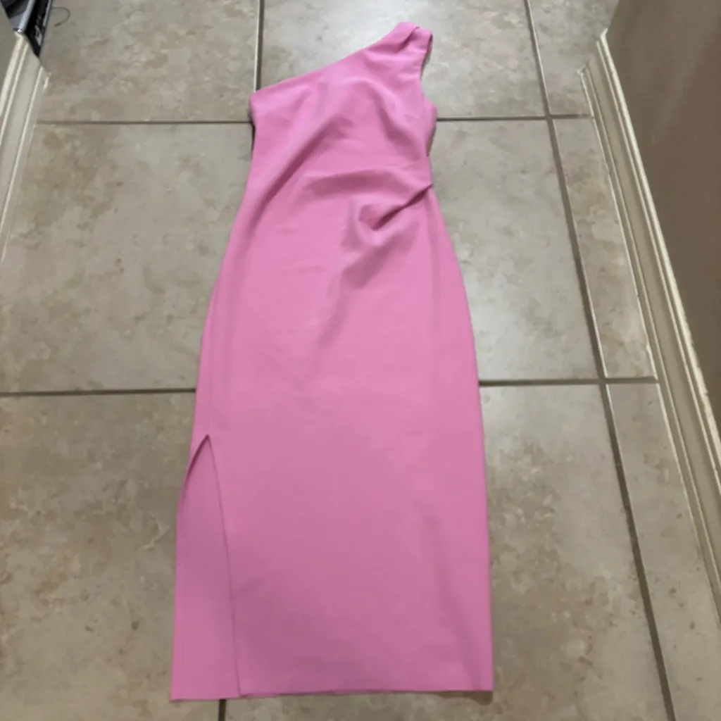 Petal & Pup Nadene one-shoulder midi dress in pink size 0 - Image 3