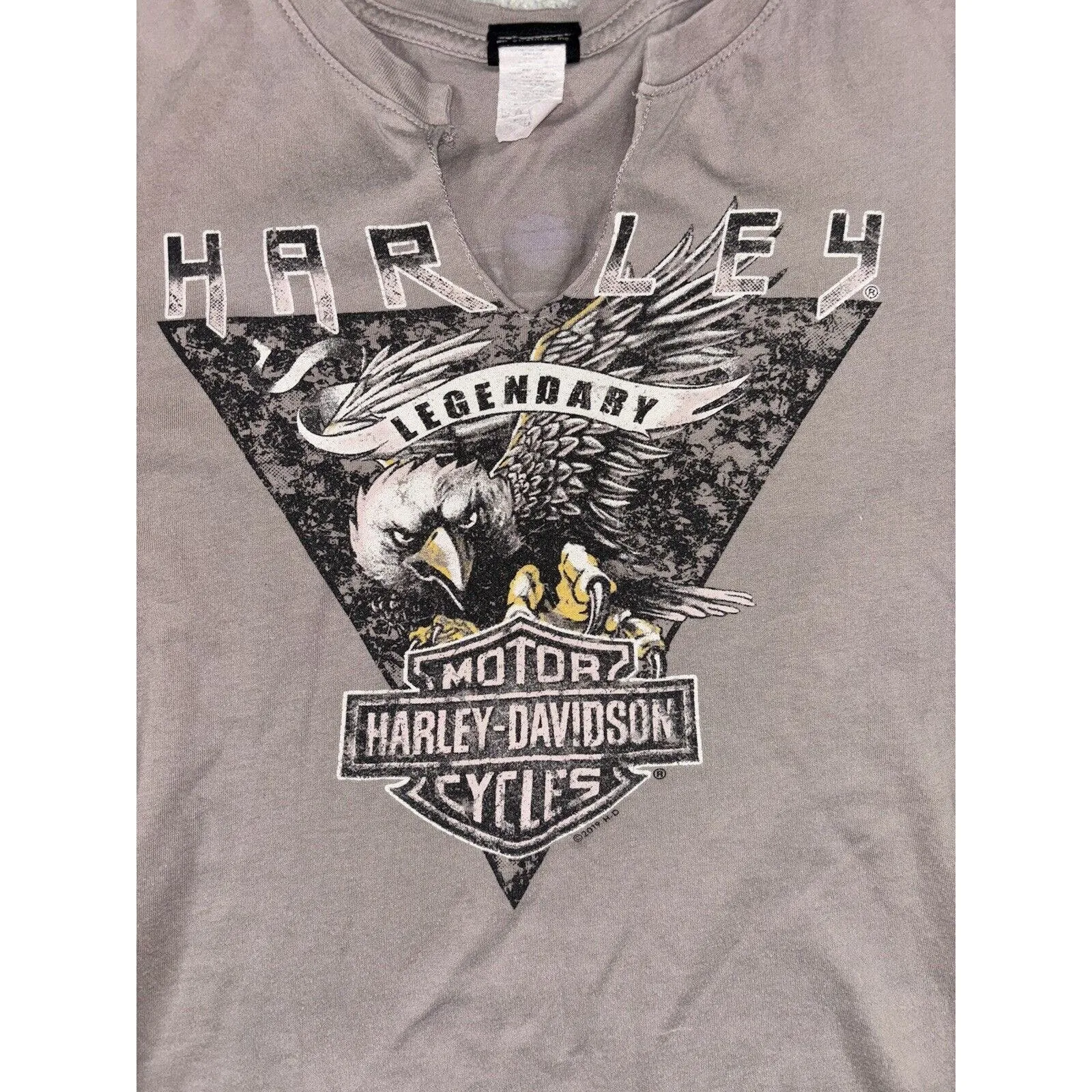 harley davidson v neck women‎ medium shirt Myrtle Beach Purple - Image 2