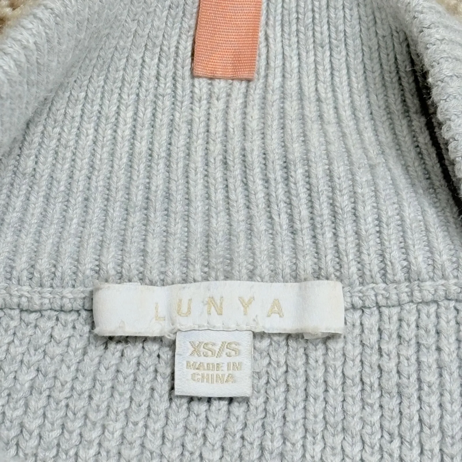 Lunya Sweater Silk Organic Cotton XS/S Quiet Luxury Scandinavian Coastal Gray - Image 6