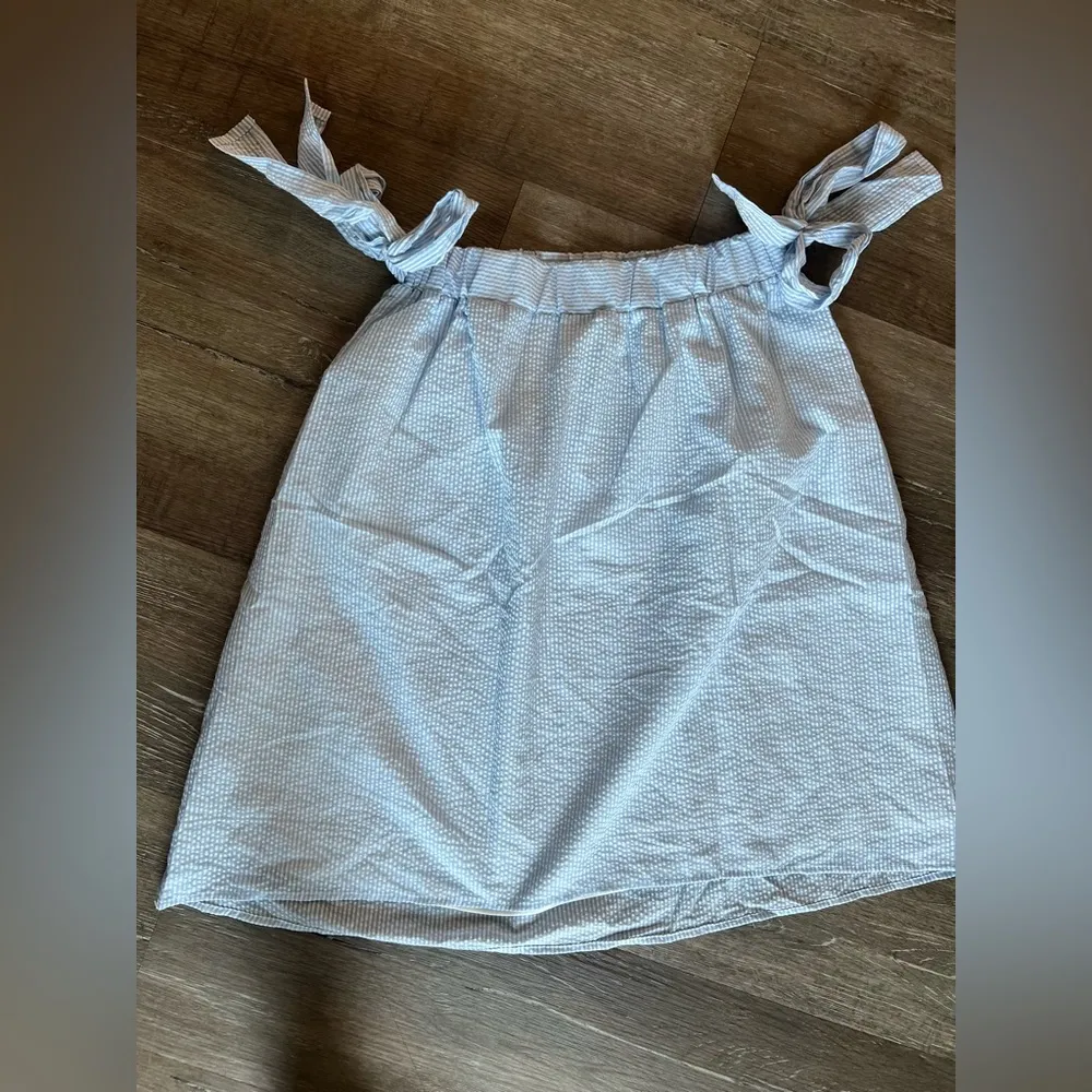 After Market Blue and White Striped Skirt with Bows on sides - Image 2