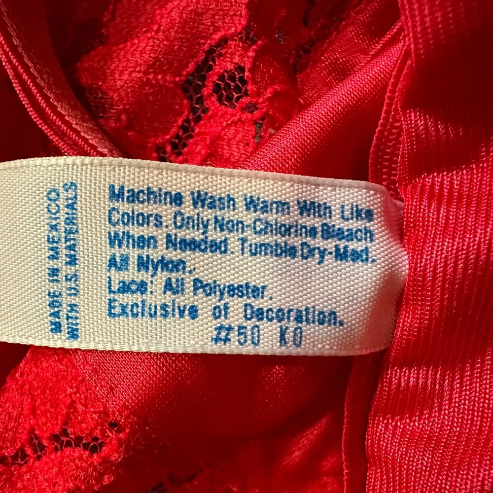 Vintage JC Penney Style 4256 Red Satin Lace Underwire Unlined Bra 34C Size undefined - Image 15