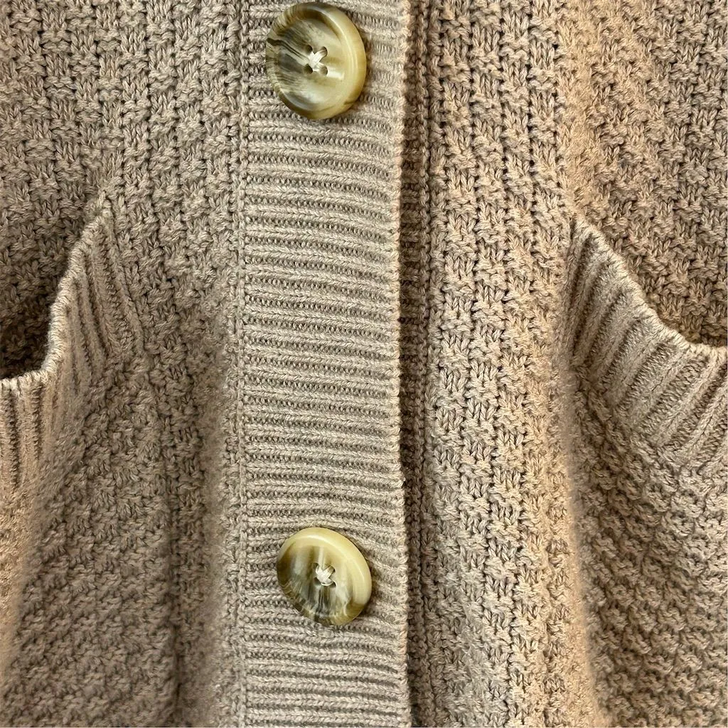 Aerie Women's XS Beige Button-Down Cardigan Sweater V-Neck Casual - Image 9
