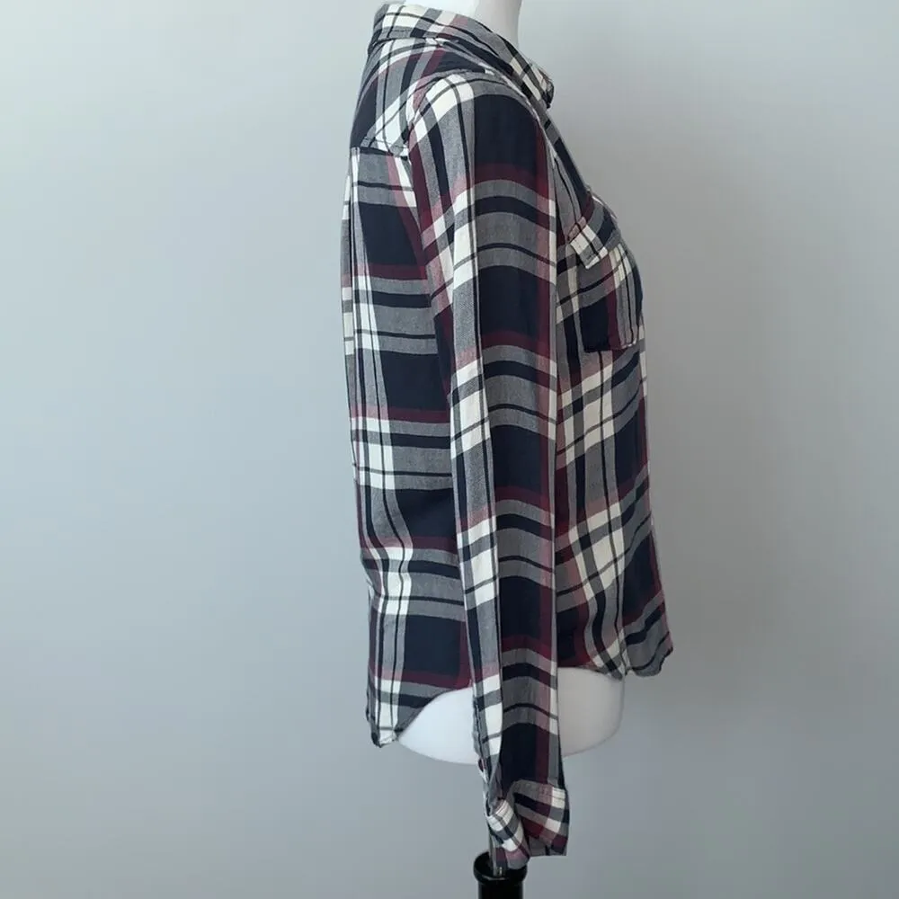 PAIGE Maya Plaid Button Down Flannel Shirt Sz S - Image 4