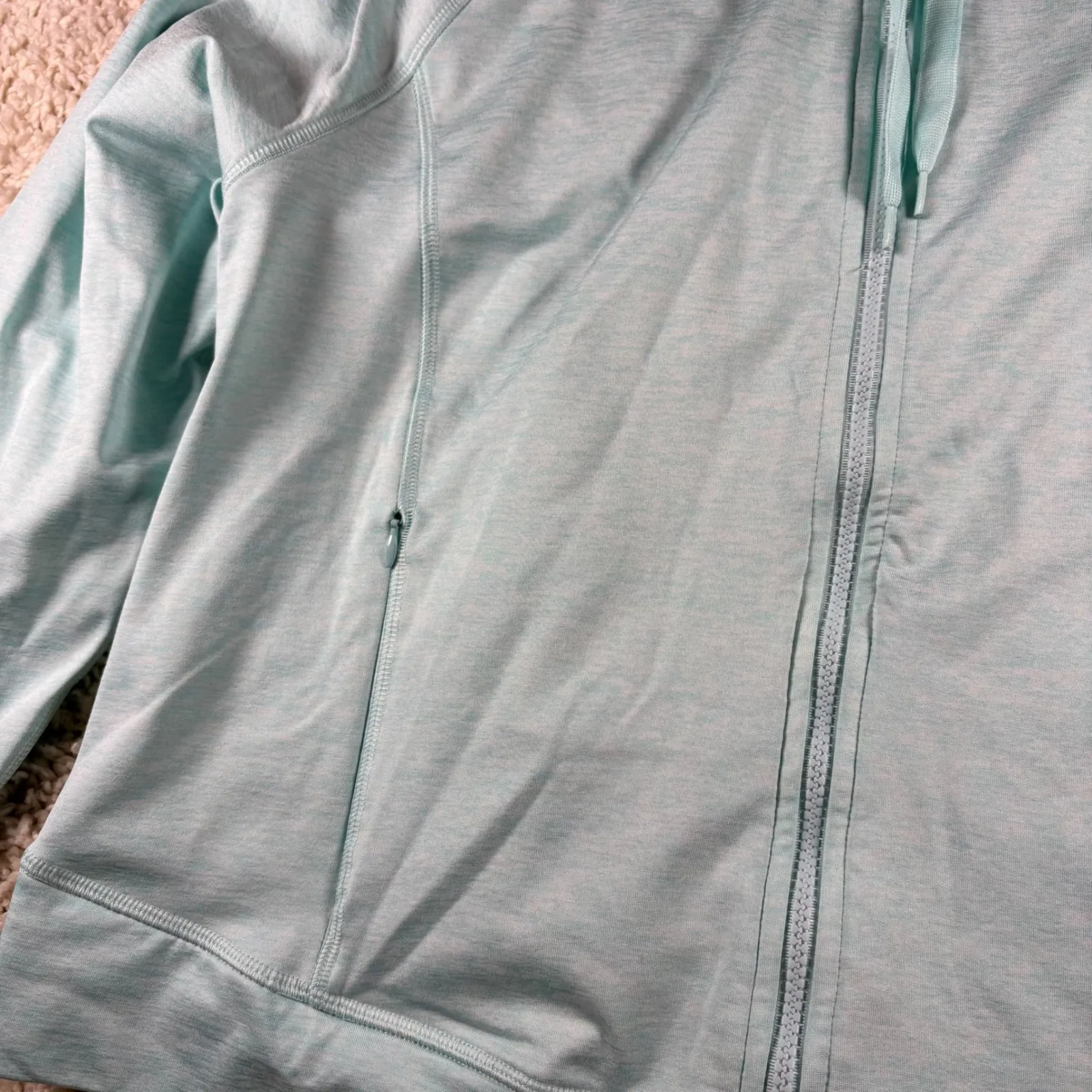 Champion  Duo Dry Light Blue Zip Up Hoodie Jacket Women's XXL Thumbholes Pockets - Image 3