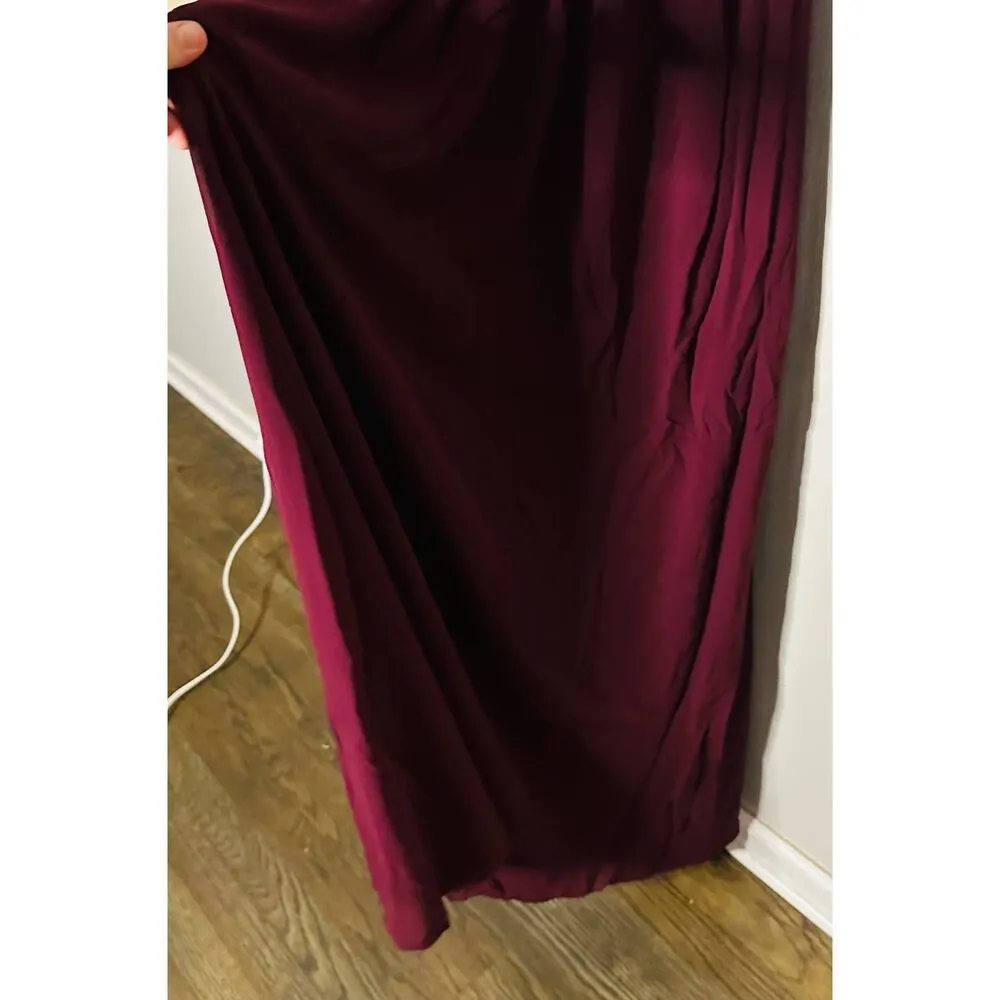 NWT Show Me Your Mumu Caitlin Ruffle Merlot Chiffon Maxi Dress Size Small - Image 7